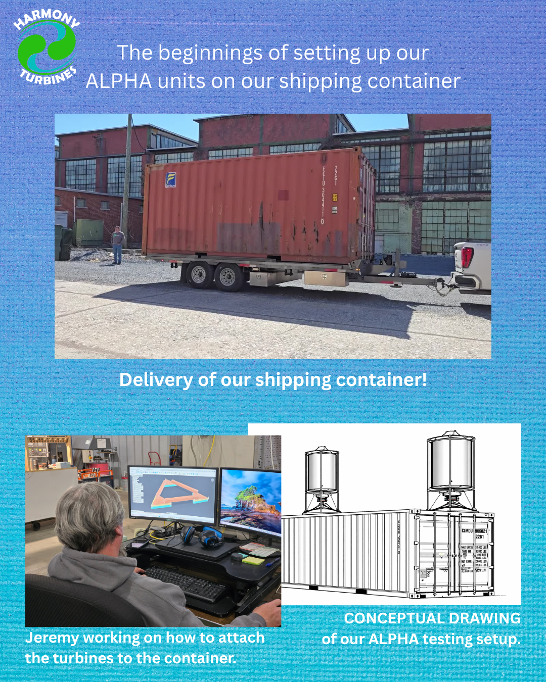 Shipping container is delivered…now preparing for the ALPHA unit.
